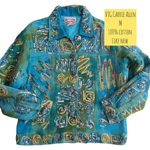Vintage Carrie Allen Colorful Abstract Jacket Blazer